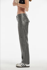 METAL LAMINATED LEATHER EFFECT ANDREU TROUSERS